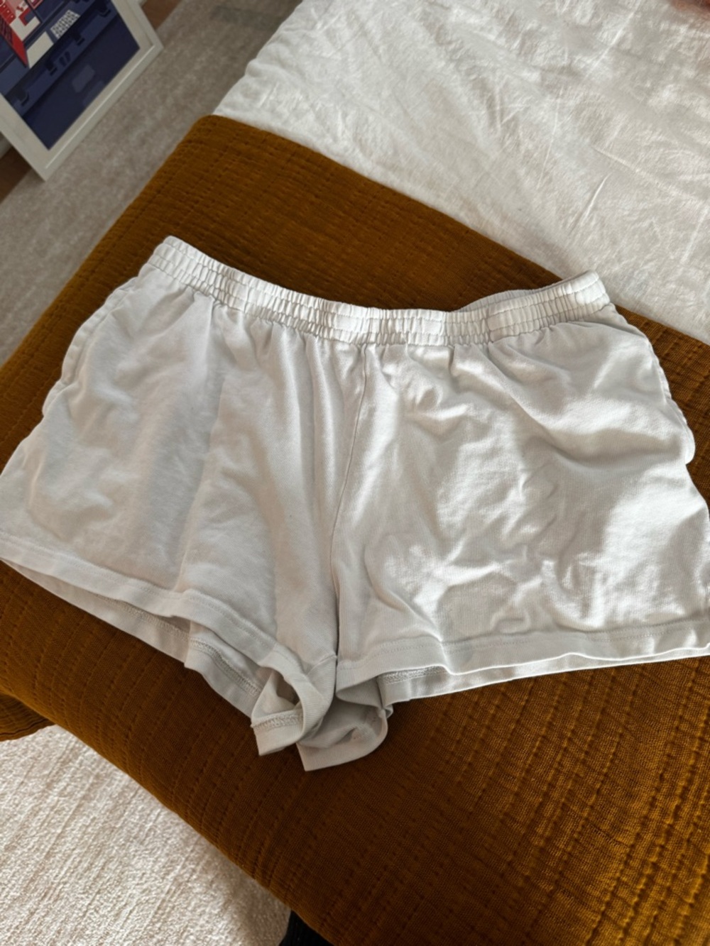 wild fable Cream Elastic Waist Shorts with Gathered Waist